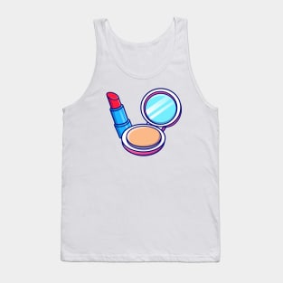 Floating Face Powder And Lipstick Cartoon Tank Top